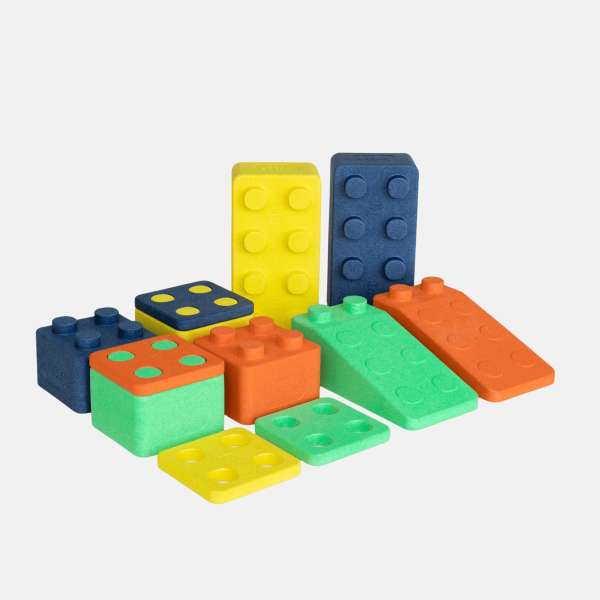 Bygge startsæt Tomke 12 dele – farverigt motoriklegetøj til balance, byggeri og sansestimulering

