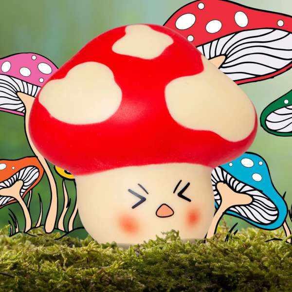 Stress Shroom klemmedyr – blød svamp til stress og uro


