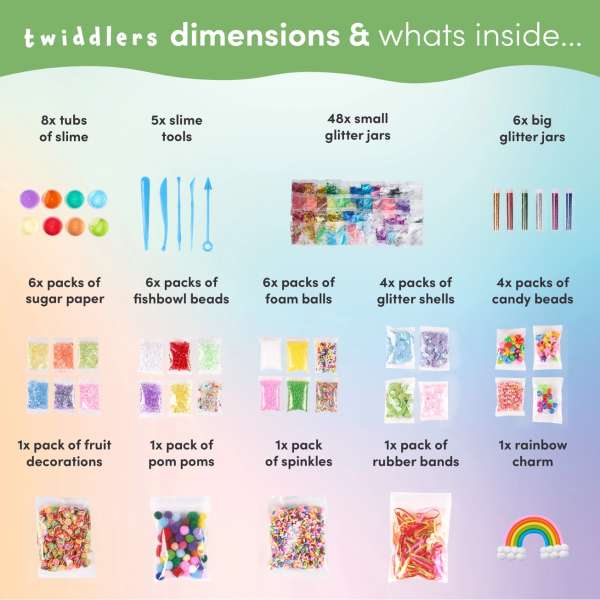 DIY slim sæt – kreativ leg med farver og teksturer.

