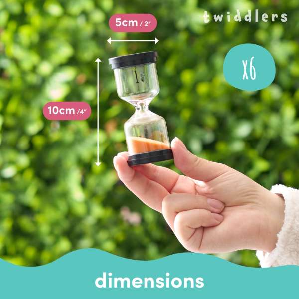 Timeglas, sæt med 6 stk.