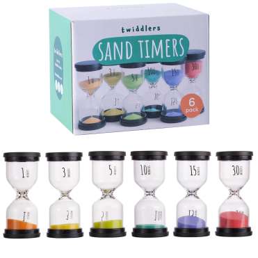 Timeglas, sæt med 6 stk.