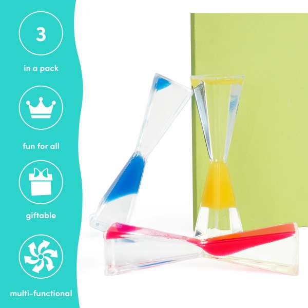 Anti-tyngdekraft timeglas, sæt med 3 stk