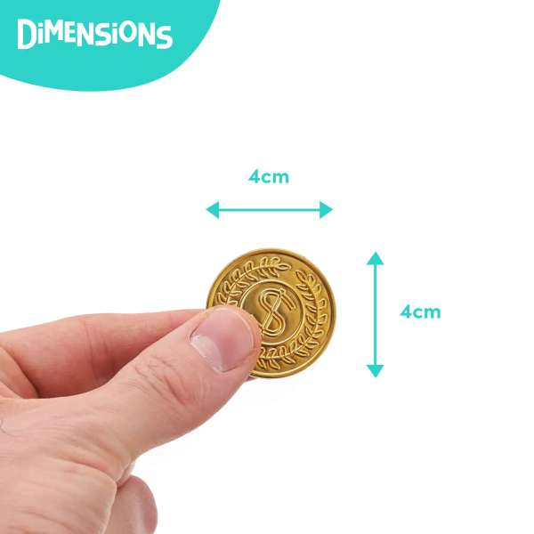 Piratskat – bøtte med 150 guldmønter og 150 ædelsten