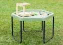 6-kantet tuff tray sanse-legebord – komplet sæt med bakke og stel