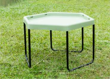 6-kantet tuff tray sanse-legebord – komplet sæt med bakke og stel