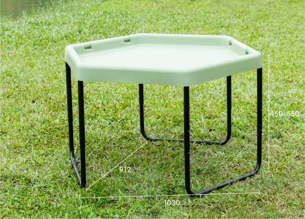 6-kantet Tuff Tray sanse-legebord – komplet sæt med bakke og stel til børns sanseleg.