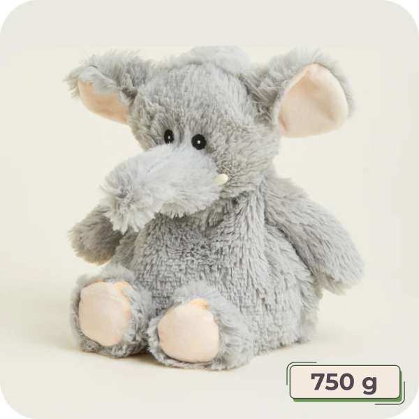 Sansebamse Warmies elefant 750 g – blød vægtet bamse til ro, varme og tryghed

