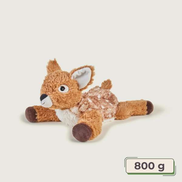 Sansebamse Warmies liggende rådyr 800 g – blød varmepude bamse


