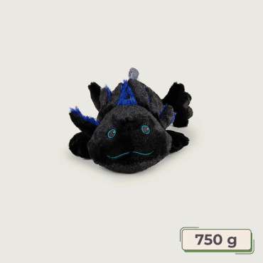 Sansebamse Warmies sort axolotl set forfra 