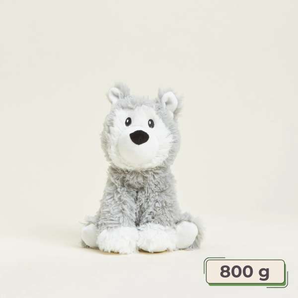 
Sansebamse Warmies siddende husky 800 g – blød varmepude bamse

