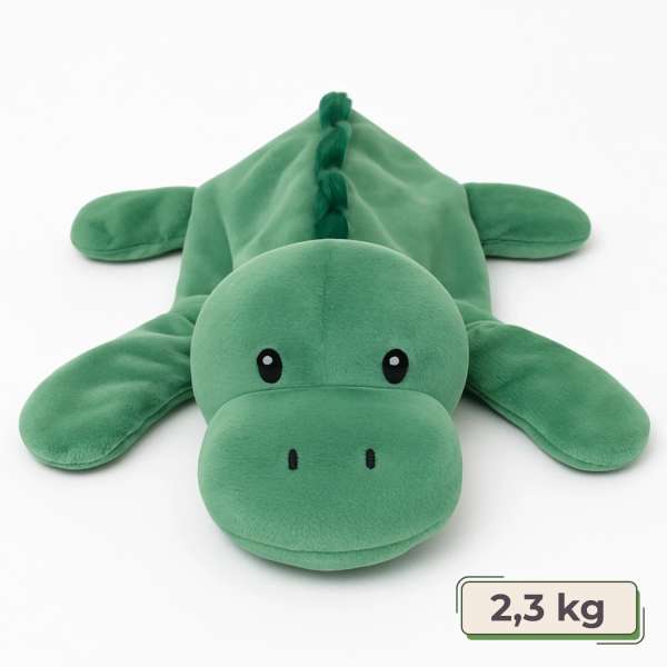 
Dinosaur bamsepude med tyngde 2,3 kg – beroligende pude til børn og sansestimulering

