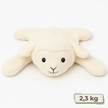 Lam bamsepude med tyngde – beroligende bamse til børn for ro og tryghed.

