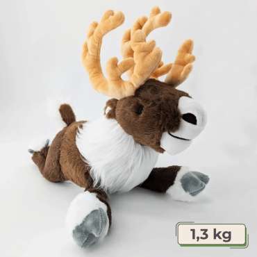 Rensdyr sansebamse med tyngde – blød tyngdebamse på 1,3 kg til ro og tryghed

