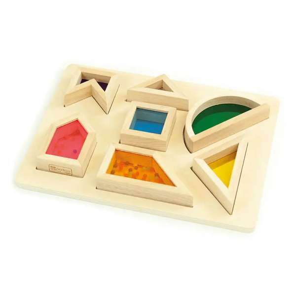 Andreu Toys transparent puslespil i træ – sansepuslespil med lyd til børn.

