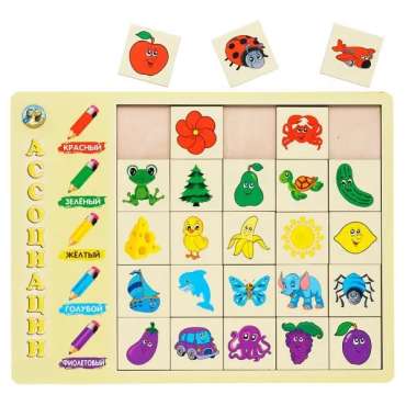 Farvede figurer associations-puslespil