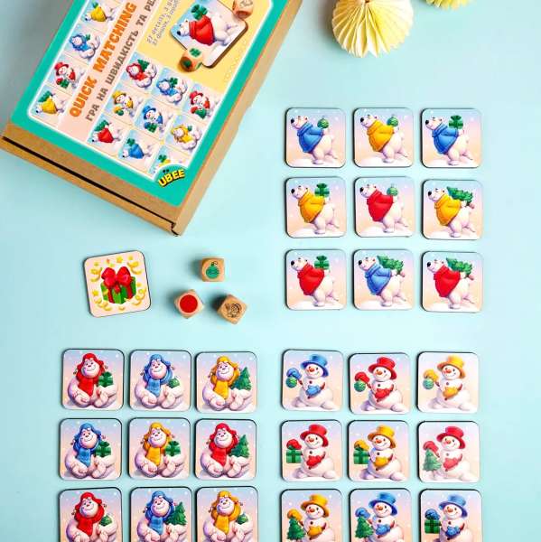 Vinter-lege matching-spil 