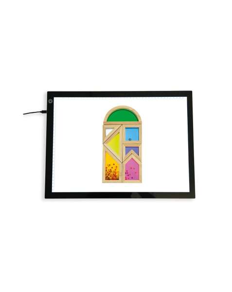 Alle brikker fra Andreu Toys transparente puslespil – sanse- og læringspuslespil.

