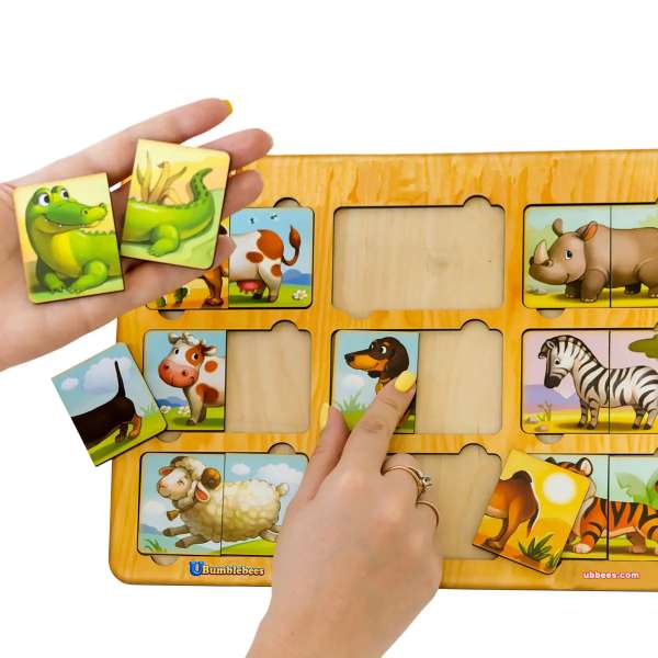 Fantastiske dyr træpuslespil – løse puslespilsbrikker med dyremotiver.

