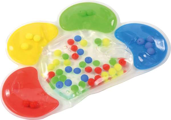 Blomst sanse- og sorteringspad – farverig sorteringsbakke med rum til perler og sanseleg

