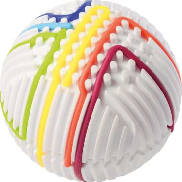 Sanse- og snørebold – bold med farverige snører til finmotorik og sansestimulering

