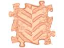 Muffik sanseplade traktorspor Pastel orange – taktil overflade til sansestimulering

