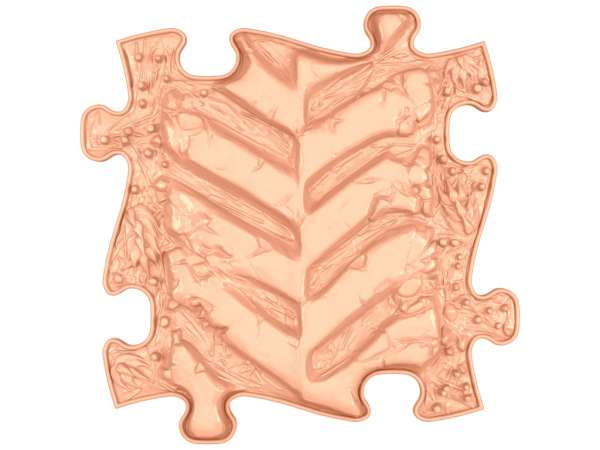 Muffik sanseplade traktorspor Pastel orange – taktil overflade til sansestimulering

