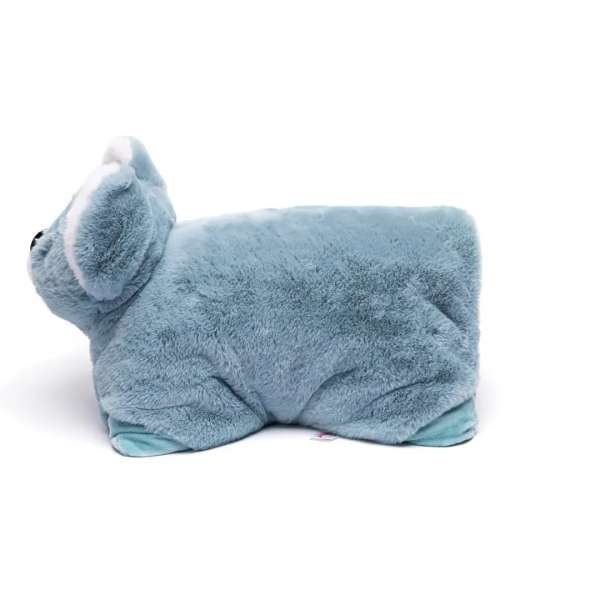Koala tyngdepude i blå set fra siden – sansestimulerende pude til ro og komfort

