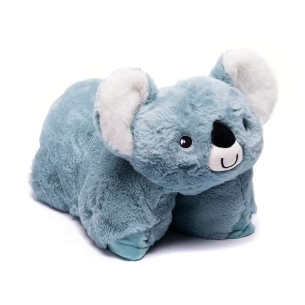 Koala tyngdepude i blå set skråt forfra – blød tyngdepude til afslapning og tryghed

