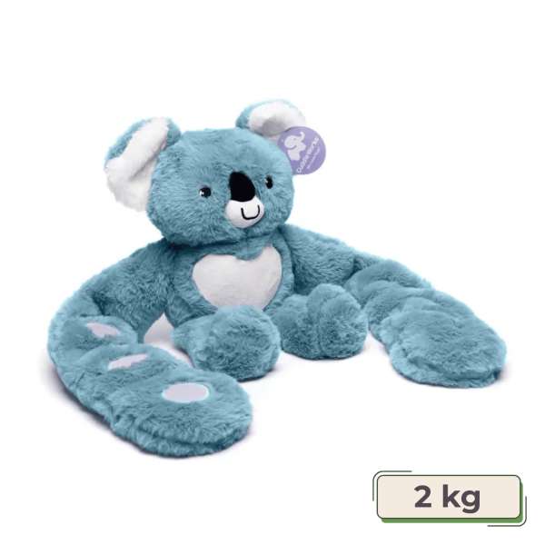 Koala Hugger tyngdebamse blå 2 kg – blød bamse med tyngde til ro, tryghed og sanselig regulering

