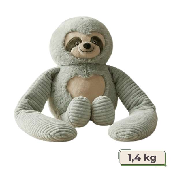 Dovendyr Little Hugger tyngdebamse i grøn 1,4 kg – blød bamse med lange arme til ro og sanselig regulering

