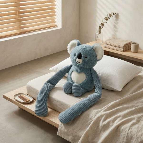 Koala Little Hugger tyngdebamse i blå, i roligt miljø – sanselig støtte til afslapning og tryghed

