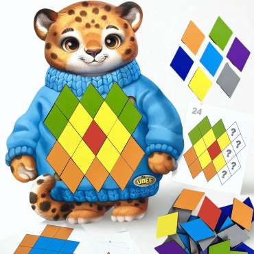 Træmosaik med forlæg – Gepard