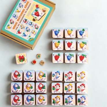 Vinter matching spil med snemænd og figurer – hukommelsesspil til børn – vicca.dk

