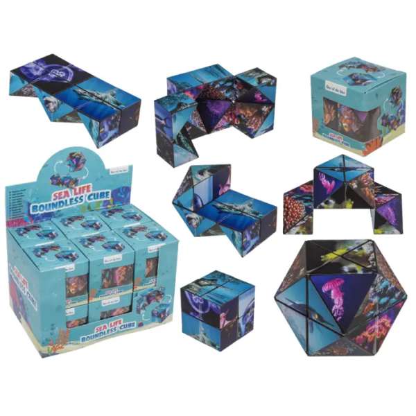 Infinity Cube havets dyr – fidget cube med farverige motiver af havdyr

