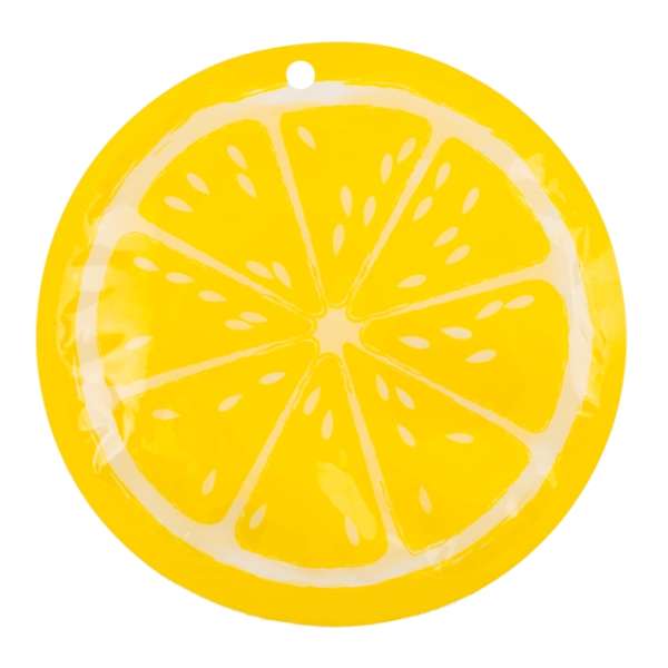 Kølepose med frugtmotiv – rund kølepude med citron design

