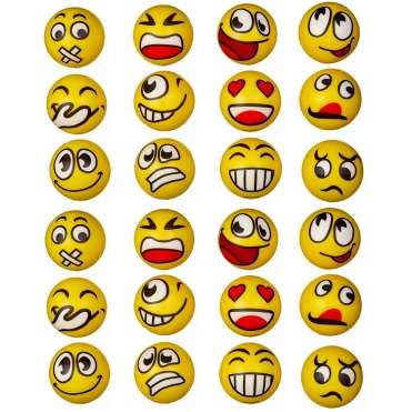 24 emoji squeeze bolde – sæt med forskellige ansigtsudtryk
