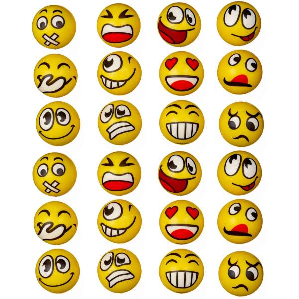 24 emoji squeeze bolde – sæt med forskellige ansigtsudtryk
