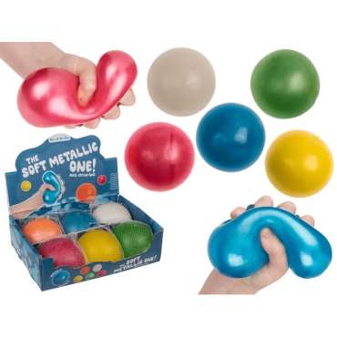XL maltose antistressbold metallic – blød squeeze bold til stressreduktion og sanselig stimulering