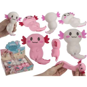 Stretchy axolotl med kvartssand – blød og elastisk antistress figur til sanselig stimulering