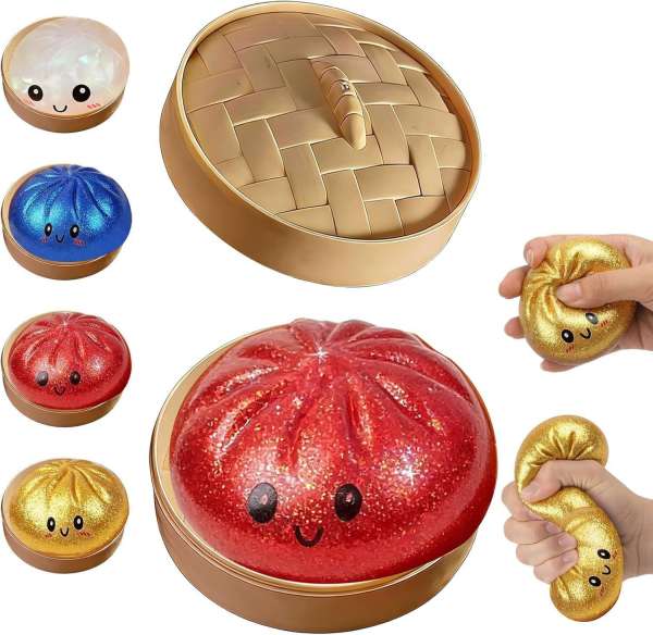 Squishy dumpling med glimmer - Kawaii