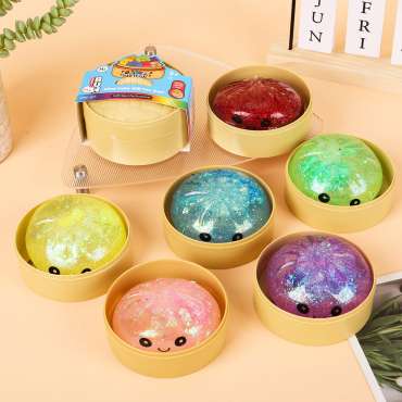 Lille squishy dumpling med glimmer – kawaii squishy
