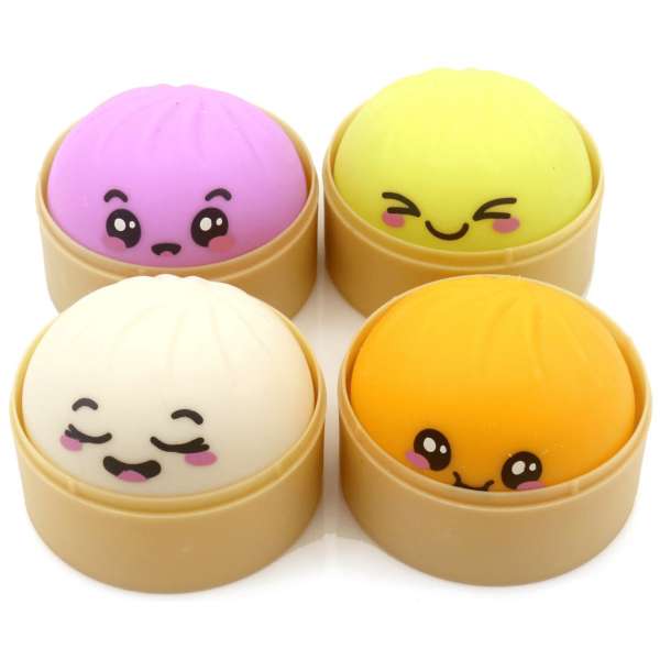 Lille squishy dumpling ensfarvet – kawaii squishy
