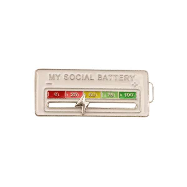 My Social Battery Pin med tal