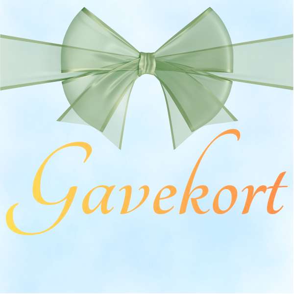 Gavekort til Vicca.dk med grøn sløjfe – den perfekte gave til sansestimulerende legetøj, fidgets, tyngdeprodukter og hjælpemidler til børn og voksne.

