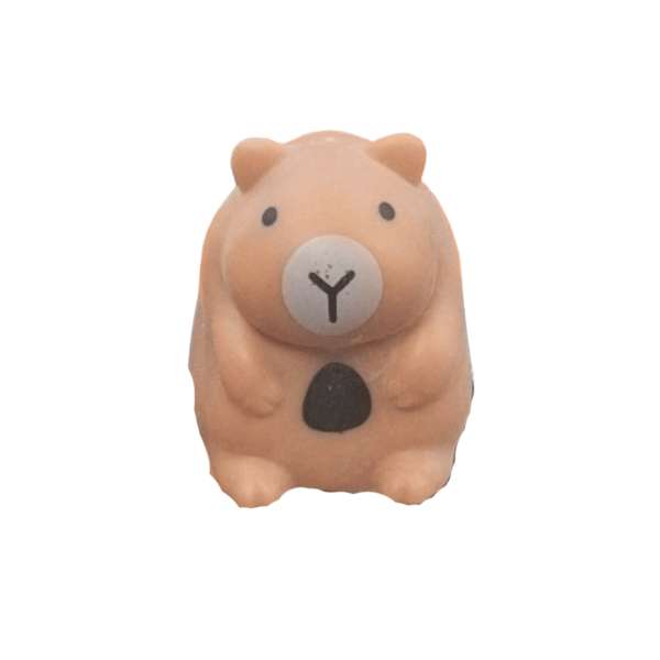 Super blød squishy kapivar med sødt ansigt og slow rise effekt – blød squishy fidget til sansestimulering, stressreduktion, koncentration og uro i hænderne.

