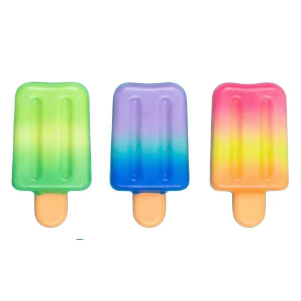 Squishy regnbue ispind – blød slow-rise squishy i regnbuefarver med ispindsdesign – squishy fidget til sansestimulering, koncentration og uro i hænderne.