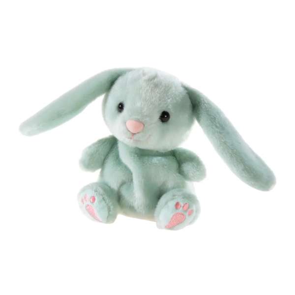 Chagyia kanin dimsebamse – lille mintgrøn plyskanin med lange bløde ører og sødt ansigt, til taktil sansestimulering og beskæftigelse af hænderne.

