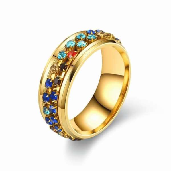 Konfetti fidgetring, guldfarvet