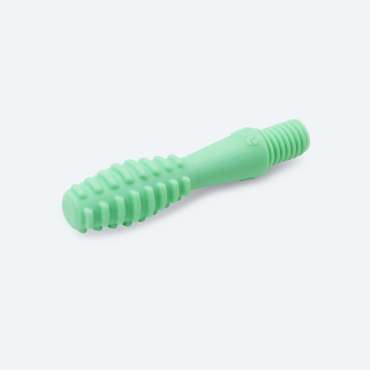ARK Massage Tip mintgrøn Z-Vibe massagetip med afrundet form og tydelige massageriller, set skråt ovenfra

