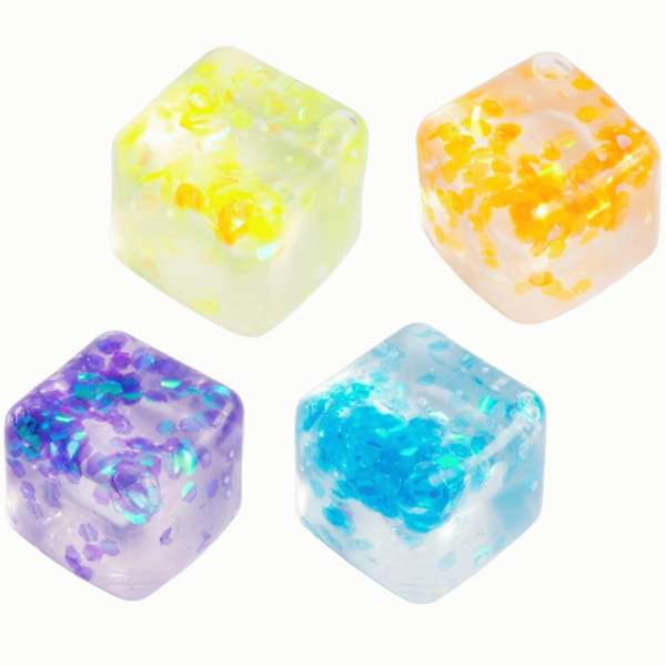 Squishy Glitter Cube